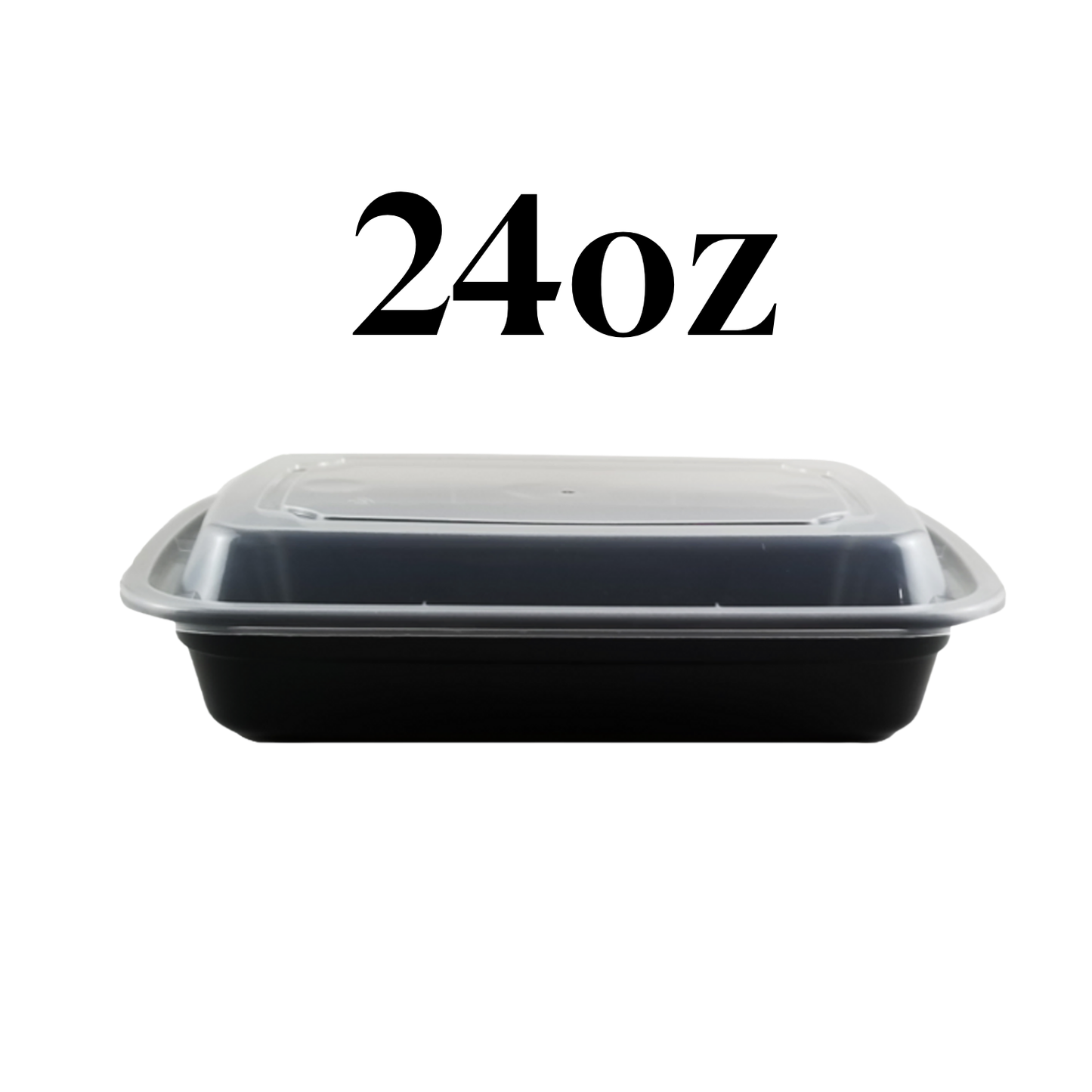 RE-24 Rectangular Black Base Container 24oz