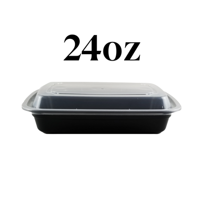 Heavy Duty Rectangular Black Base Container with Lids