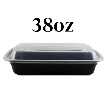 Heavy Duty Rectangular Black Base Container with Lids