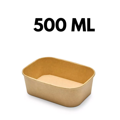 Eco-Friendly Rectangular Kraft Meal Bowls with Secure Lids