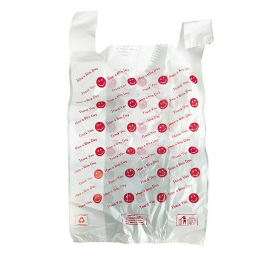 Strong Clear Smiley Face Carrier Bags- 11x17x21''