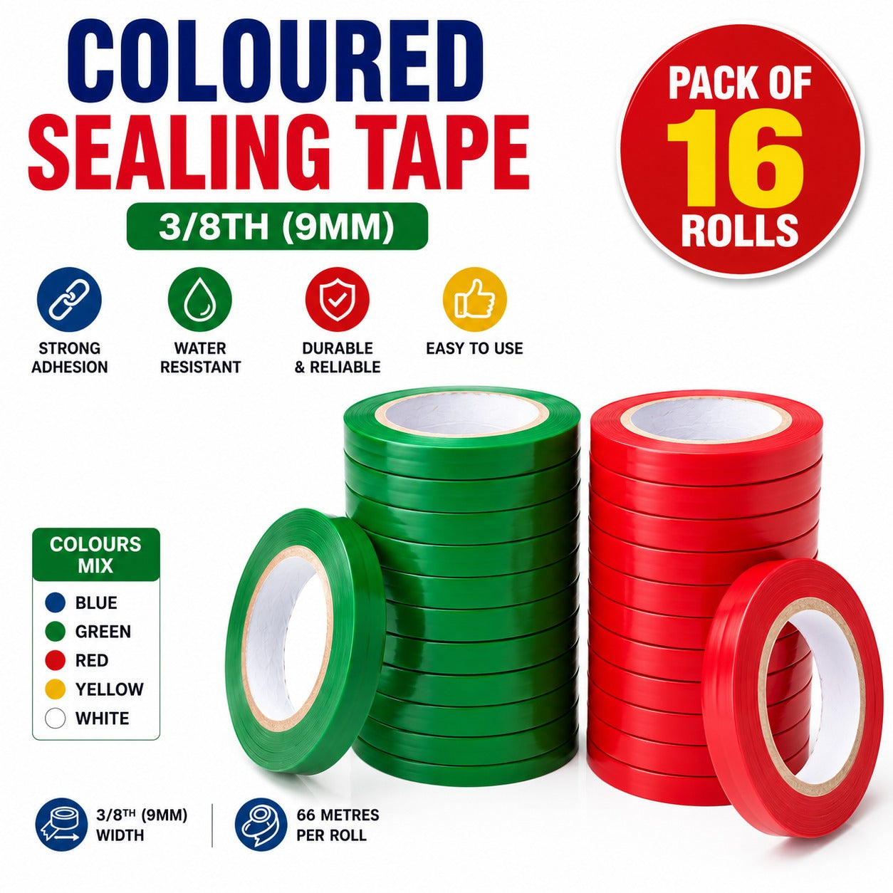 Heavy Duty Butcher/Bag Sealing Tape (3/8th) 9mm