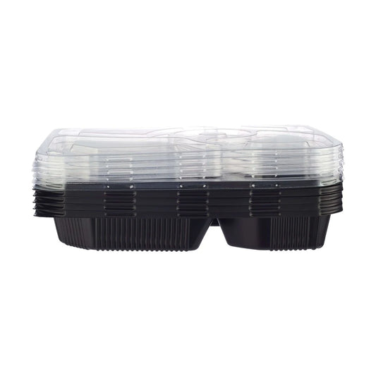 Heavy Duty Compartment Rectangular Black Base Container with Lids