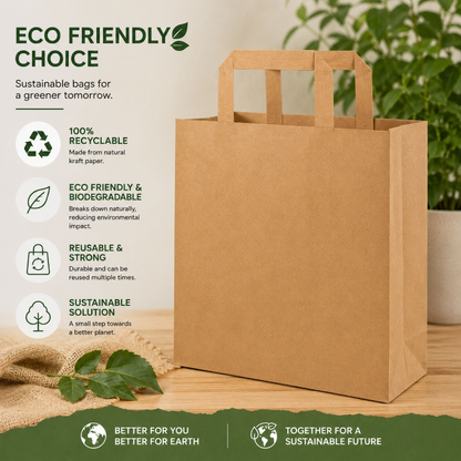 Eco-Friendly Brown SOS Paper Bag | Sustainable High-Strength Carry Bags