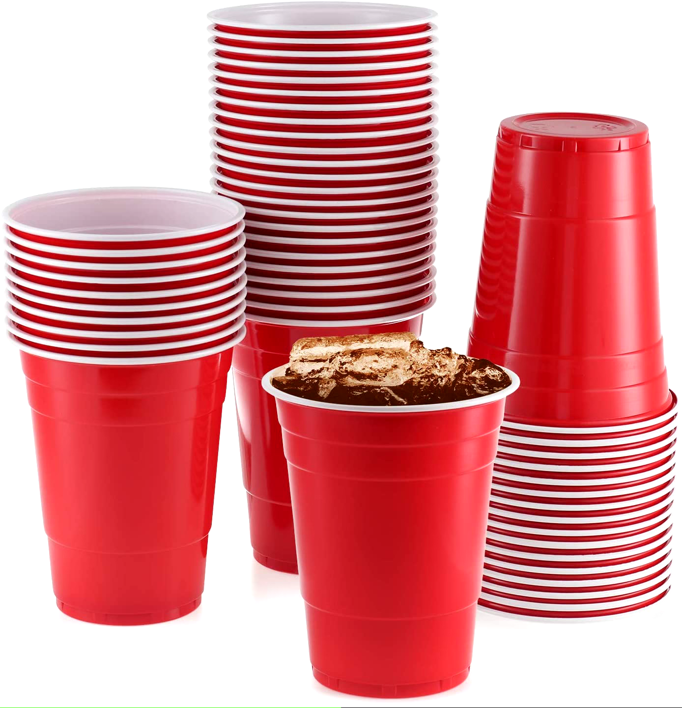 Red Reusable Plastic Beer Cups