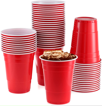 Red Reusable Plastic Beer Cups