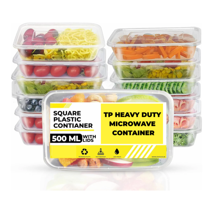 Heavy Duty 500ml Microwave Container with Lids - Image 1