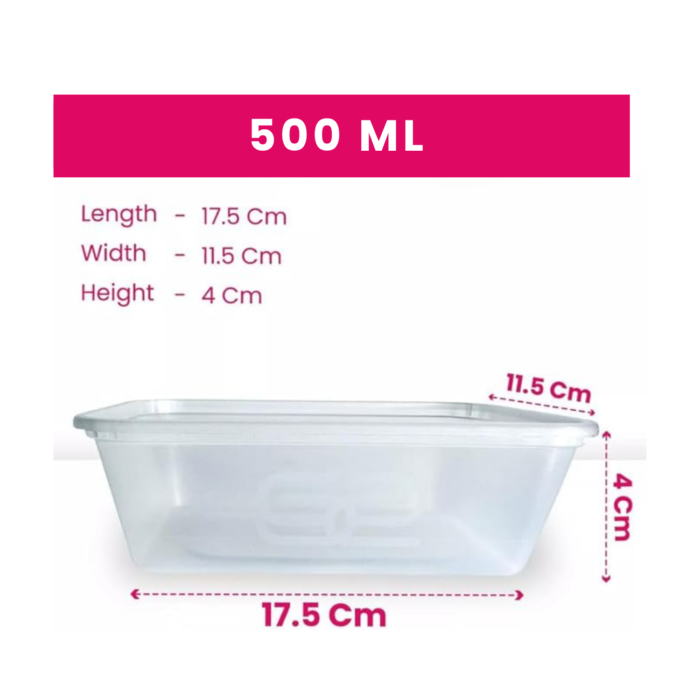 Heavy Duty 500ml Microwave Container with Lids - Image 2