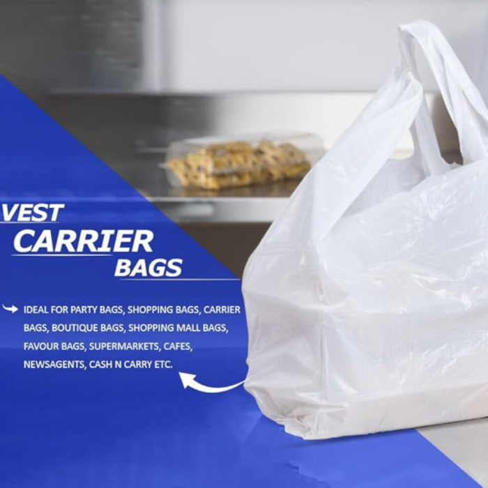 White Jumbo Carrier Bag 12x18x23'' - Image 5