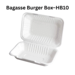 HB10 Bagasse Burger Box White (10x10”) - Image 2