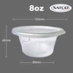 Satco Reusable Clear Plastic Sauce Cups8OZ - Image 2