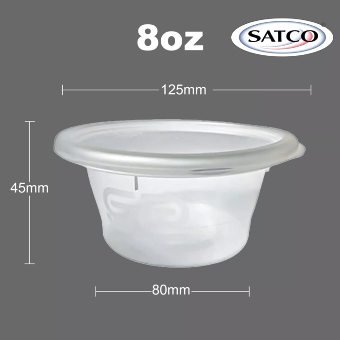 Satco Reusable Clear Plastic Sauce Cups8OZ - Image 2