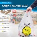 Large Clear Smiley Face Carrier Bags 13x19x23'' - Image 3