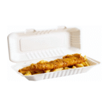 Bagasse F+C Box Large White (324x155x60mm/12.75x6x2.5”) - Image 4