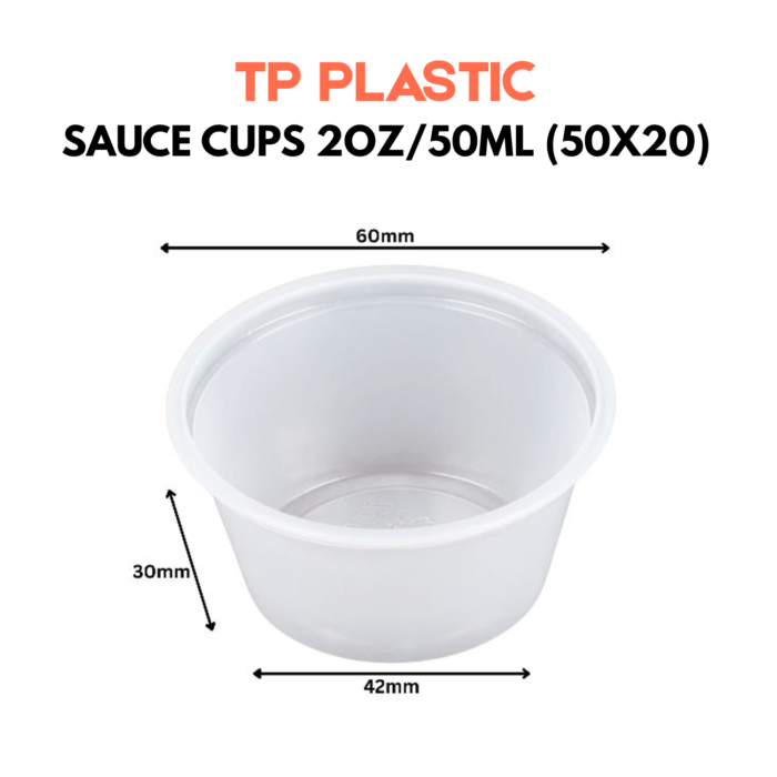 Reusable Clear Plastic Sauce Cups 2oz/50ml - Image 2