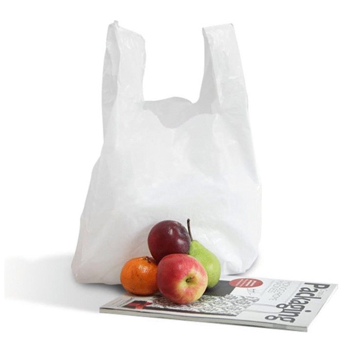 White T-Shirt Carrier Bags 10x15x18'' - Image 3