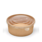 650ml Round Kraft Paper Deli Bowls with Lids