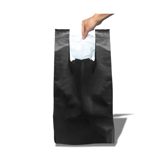 Black TOMMY Medium Carrier Bags 11X17X21'' - Image 1